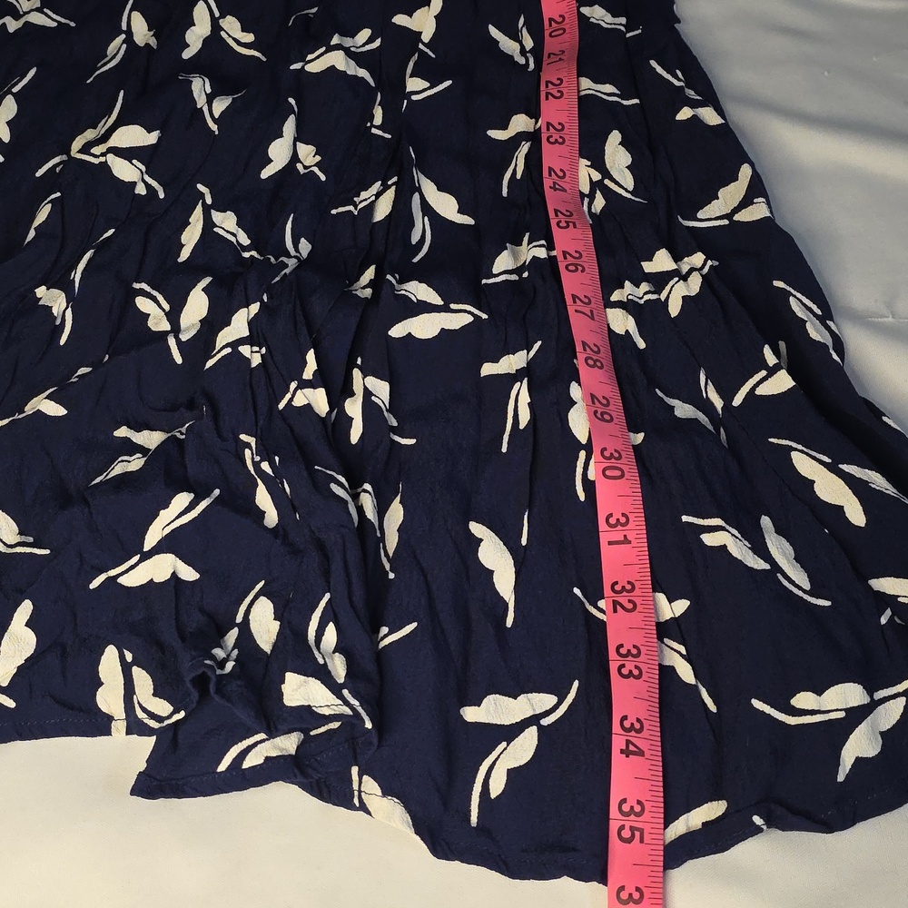 Maeve Navy Mini Dress with White Leaf Print - Picture 10 of 10